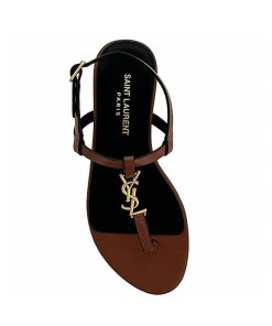 Saint Laurent Cassandre Leather Sandals
