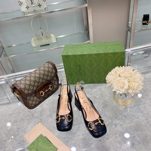 Gucci Women's Mid Heel Slingback With Horsebit Black 643892 C9D00 1000 - Image 11