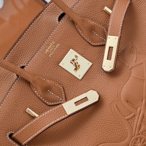 Hermes Birkin 30CM Brown Horse Draw Carriage Embossed - Image 8