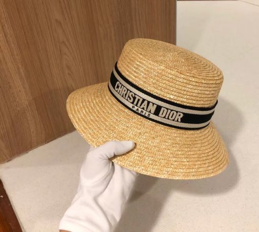 Dior Large Brim Hat With Black Band - Image 5