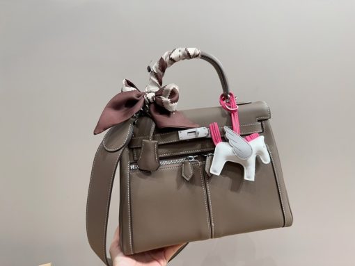 Hermes Kelly 28 Lakis Swift Pewter Gray - Image 3