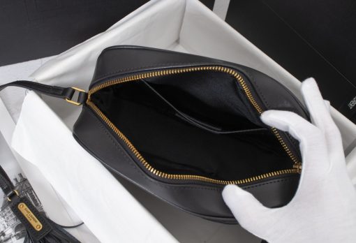 Saint Laurent Lou Camera Bag In Quilted Black Gold Leather 23Cm 612544Dv7071000 - Image 2