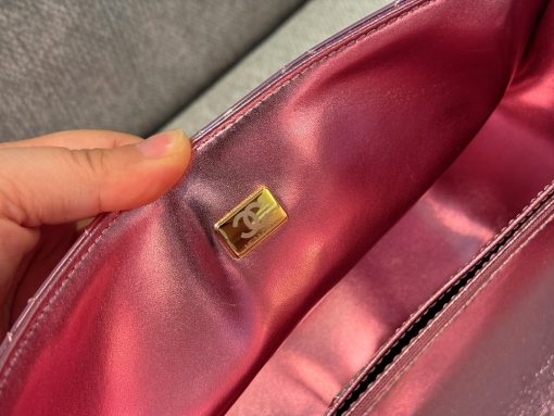 Chanel Mini Flap Bag & Star Coin Purse Pink Mirror Calfskin/Metallic Calfskin Light Gold Hardware - Image 5