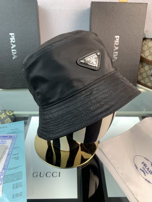 Prada Renylon Bucket Hat Sliver Black - Image 3
