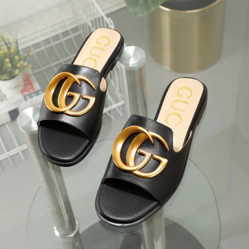 Gucci Princetown Gg Slippers Leather Black - Image 5