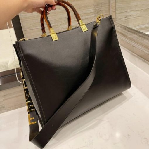 Fendi Sunshine Large Black Leather Shopper 41Cm 8Bh372Abvlf0Kur - Image 8