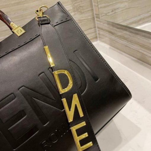 Fendi Sunshine Large Black Leather Shopper 41Cm 8Bh372Abvlf0Kur - Image 7