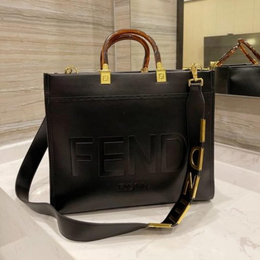 Fendi Sunshine Large Black Leather Shopper 41Cm 8Bh372Abvlf0Kur - Image 10