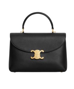 Celine Medium Nino Bag In Supple Calfskin Black 20Cm 117523Fxk 38No