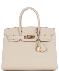 H Handbags Birkin Sellier 30 Craie Epsom Gold Hardware