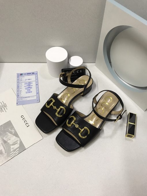 Gucci Women's Sandal With Horsebit Black 655413 Bko00 1000 - Image 10