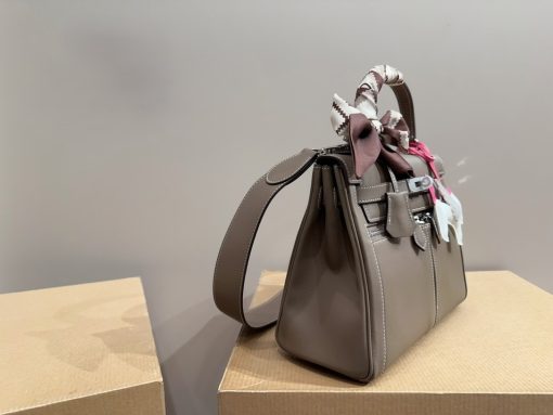 Hermes Kelly 28 Lakis Swift Pewter Gray - Image 4