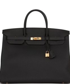 H Handbags Birkin 40 Black Togo Gold Hardware
