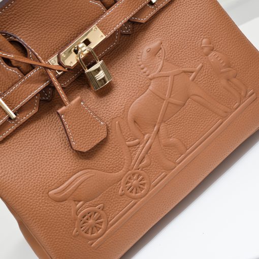 Hermes Birkin 30CM Brown Horse Draw Carriage Embossed - Image 5