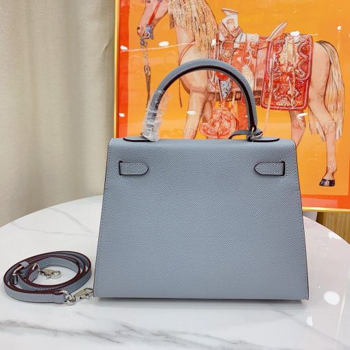 Hermès Kelly 25 Sellier HSS Verso Bleu Electrique Epsom Palladium Hardware - Image 4