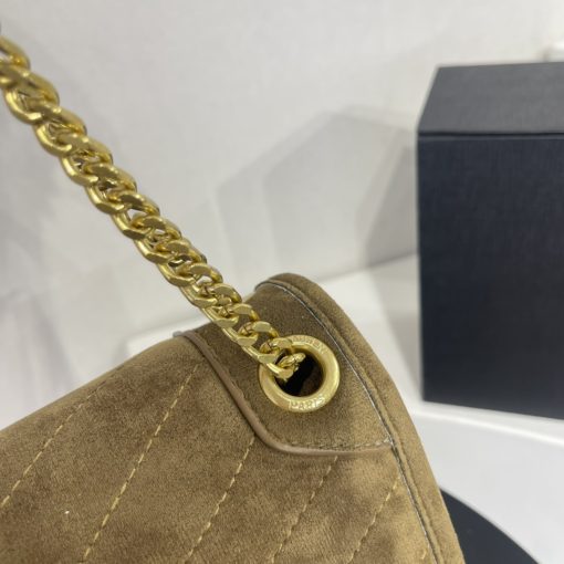 Saint Laurent Niki Baby Chain Bag In Suede Dark Brown - Image 3