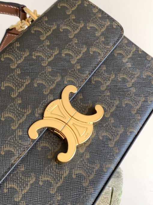 Celine Box Triomphe In Triomphe Canvas And Calfskin Tan 199992Cuz04Lu - Image 3