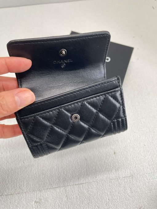 Chanel Boy Classic Wallet Black Silver 84432 - Image 5