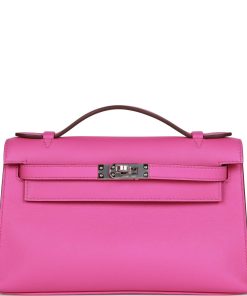 Hermes Kelly Pochette Magnolia Swift Palladium Hardware