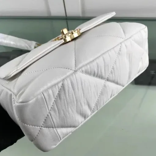 Chanel 19 Handbag White As1160 - Image 4