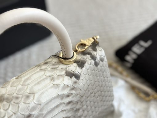 Chanel Off White Python Medium Coco Top Handle Bag 22CM - Image 6