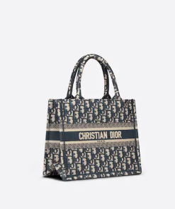 Small Dior Book Tote Blue Dior  (26.5 X 21 X 14 Cm)