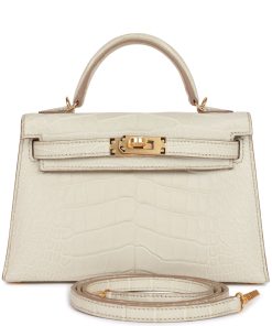 Hermes Kelly Sellier 20Cm Beton Matte Alligator Gold Hardware