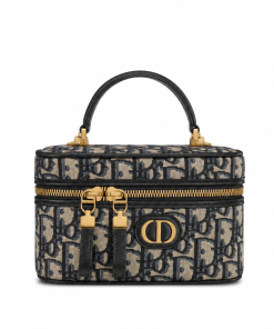 Dior 30 Montaigne Mini Vanity Case Blue Dior Oblique Jacquard 17cm