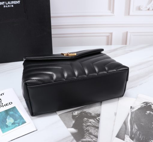 Saint Laurent Loulou Small Chain Bag In Matelasse Y Black Gold 23Cm 494699Dv7271000 - Image 7