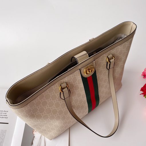 Gucci Ophidia Medium Tote With Web Beige 631685 Uulag 9682 - Image 5