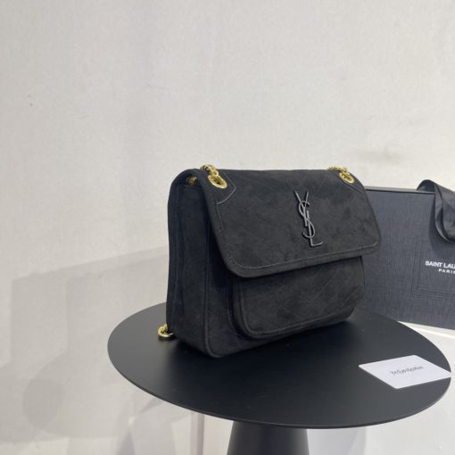 Saint Laurent Niki Baby Chain Bag In Suede Black - Image 2