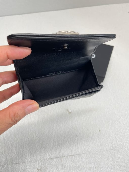 Chanel Boy Classic Wallet Black Silver 84432 - Image 6