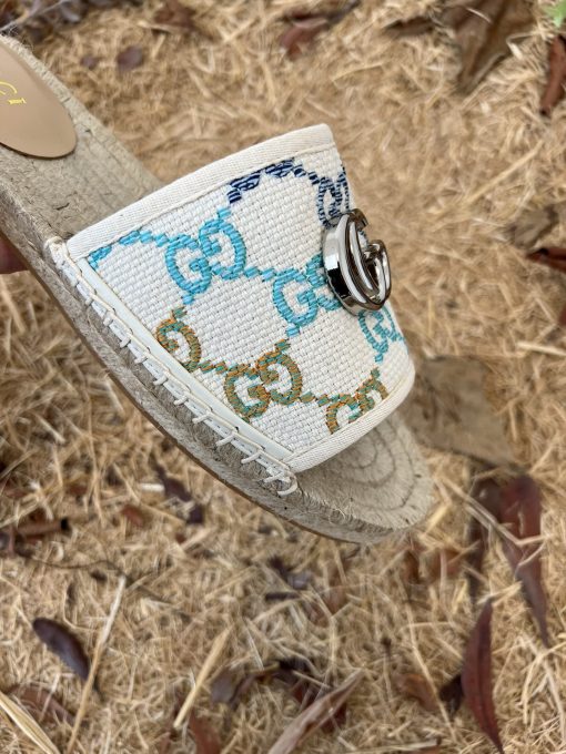 Gucci Women's Gg Espadrille Slides 678037 Uft70 8470 - Image 8
