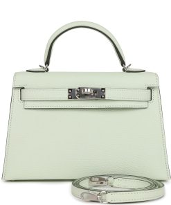Hermes Kelly Sellier 20 Vert Fizz Chevre Palladium Hardware