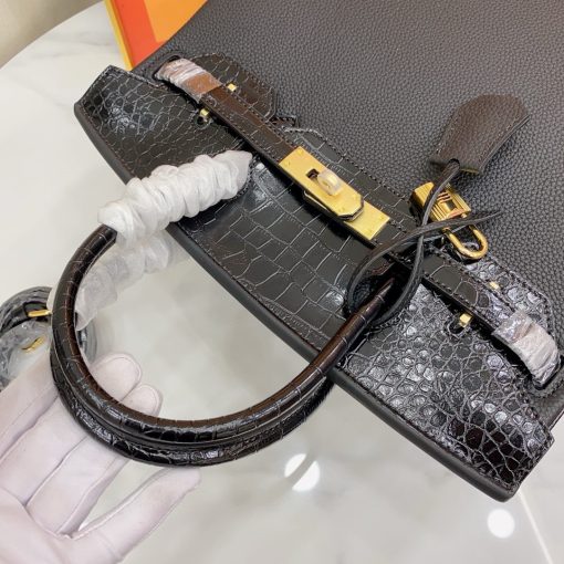 Hermès Birkin Touch 30 Bag Niloticus Togo Black Gold Hardware - Image 7