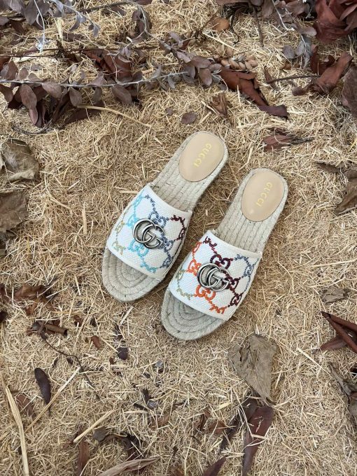 Gucci Women's Gg Espadrille Slides 678037 Uft70 8470 - Image 7