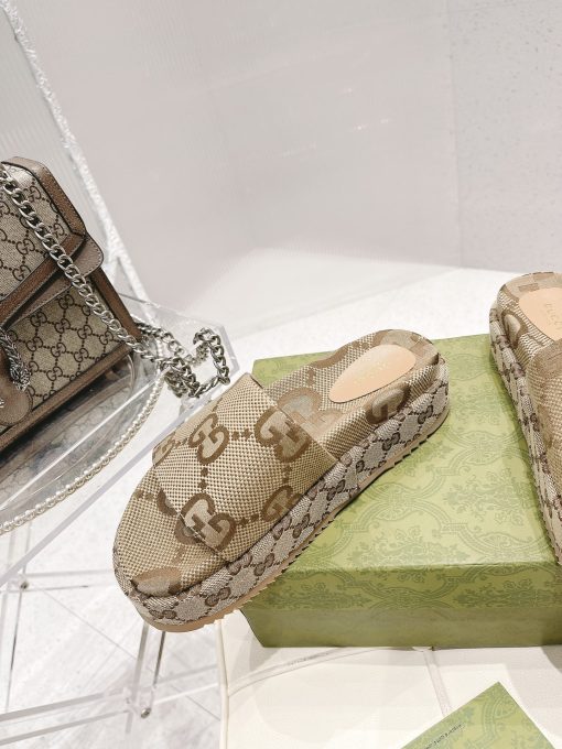 Gucci Women's Platform Slide Sandal Camel 623212 Uko00 2580 - Image 6