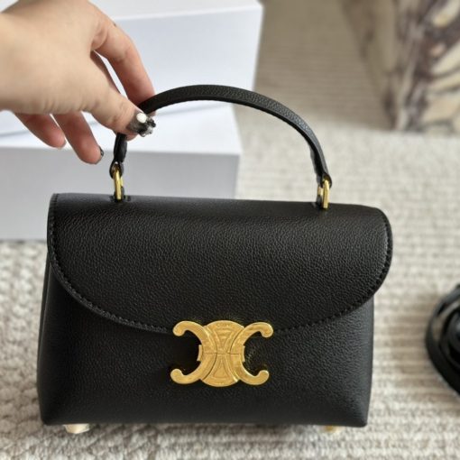 Celine Medium Nino Bag In Supple Calfskin Black 20Cm 117523Fxk 38No - Image 2