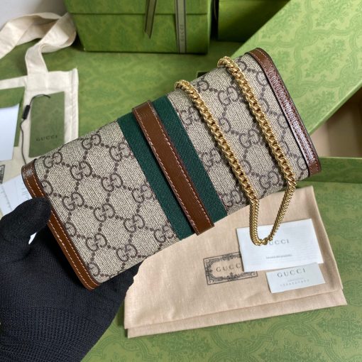 Gucci Jackie 1961 Chain Wallet Brown 652681 Huhhg 8565 - Image 7