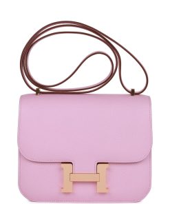 Hermes Constance 18 Mauve Sylvestre Epsom Rose Gold Hardware