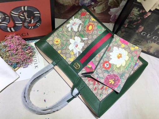 Gucci Ophidia Gg Flora Medium Tote Green 44Cm - Image 7