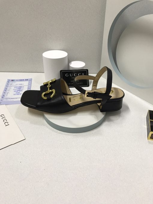 Gucci Women's Sandal With Horsebit Black 655413 Bko00 1000 - Image 5