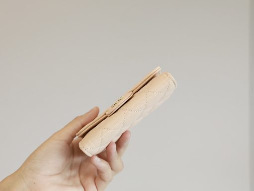 Chanel Classic Card Holder Wallet Beige Ap0214 - Image 7