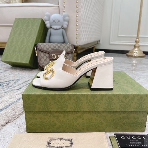 Gucci Women's Slide Sandal With Horsebit White 655412 Bko00 9022 - Image 8