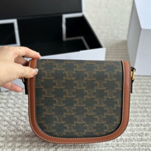 Celine Besace Clea In Triomphe Canvas And Calfskin Tan 19Cm 110962Bz4 04Lu - Image 7