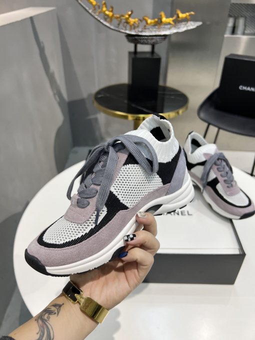 Chanel Low Top Trainer Sneakers Purple G38750 - Image 5