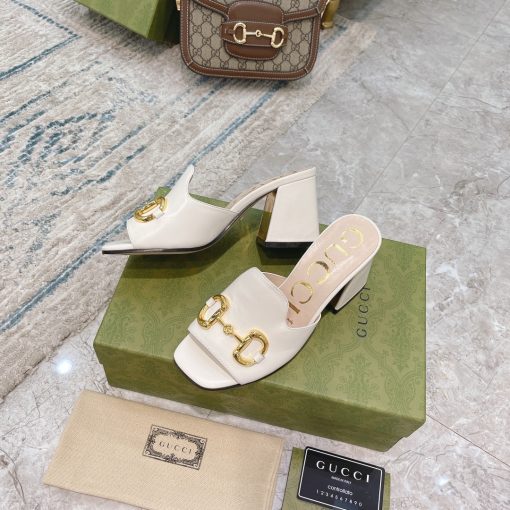 Gucci Women's Slide Sandal With Horsebit White 655412 Bko00 9022 - Image 4