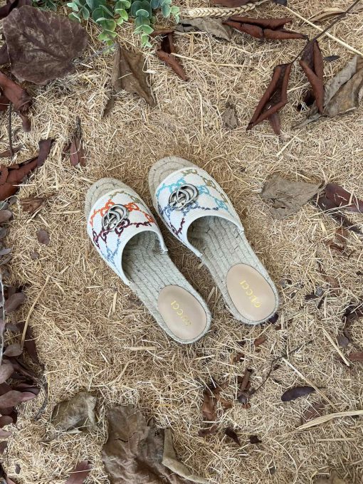 Gucci Women's Gg Espadrille Slides 678037 Uft70 8470 - Image 6