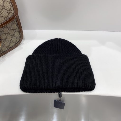 Prada Wool And Cashmere Beanie Silver Black - Image 6