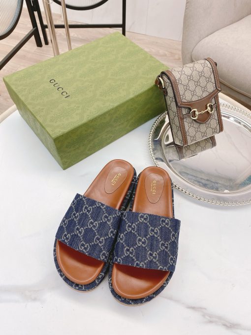 Gucci Women's Platform Slide Sandal Blue ?623212 2Kq00 4402 - Image 4